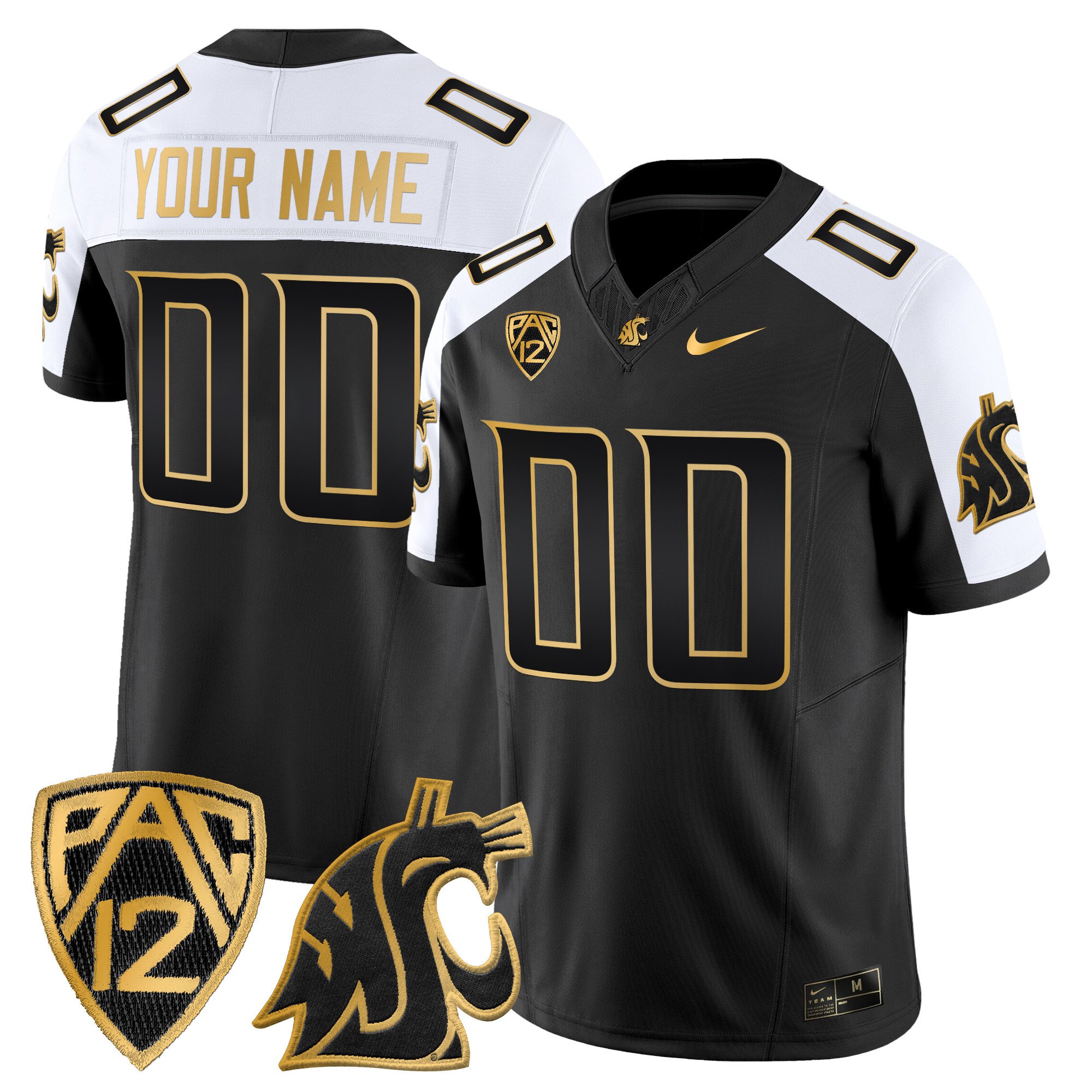 Washington State Cougars 2024 Gold Vapor Limited Custom Jersey All stitched