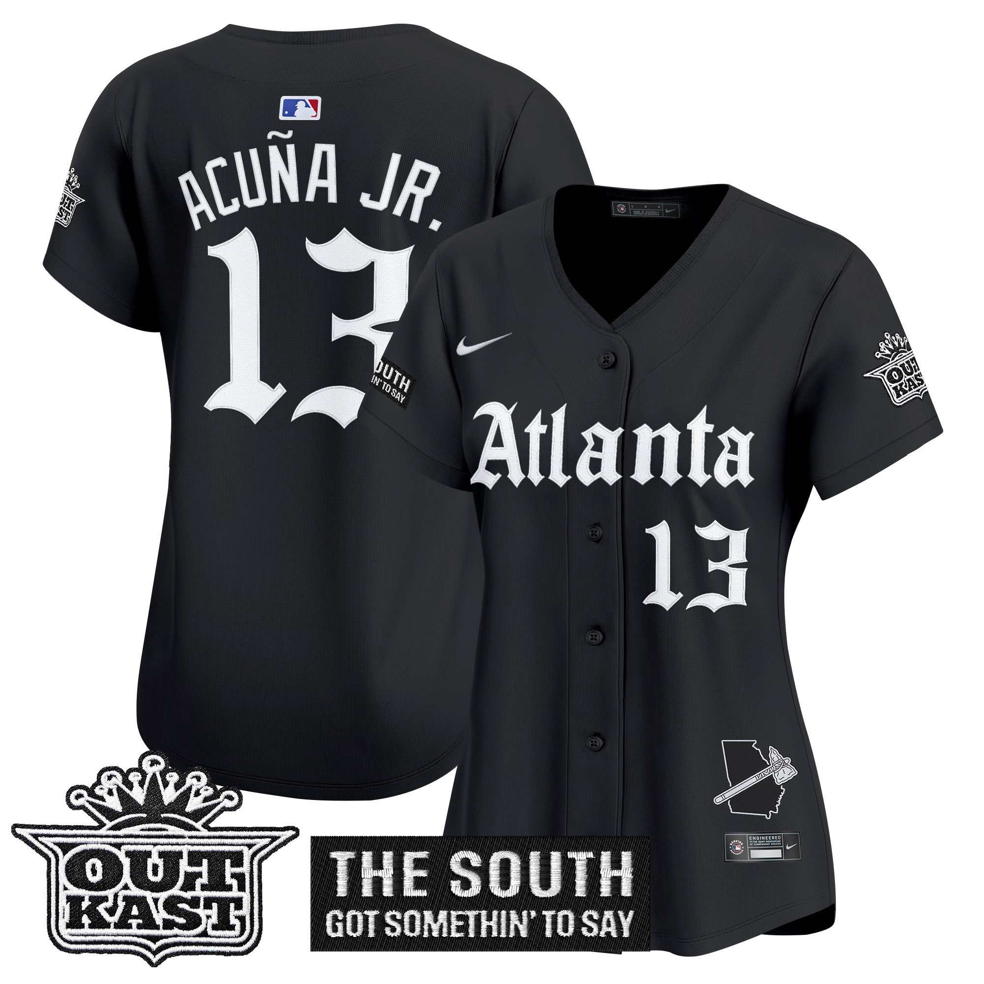 Womens Atlanta Braves Gothic South x Outkast Edition Vapor Premier Limited Jersey  All Stitched