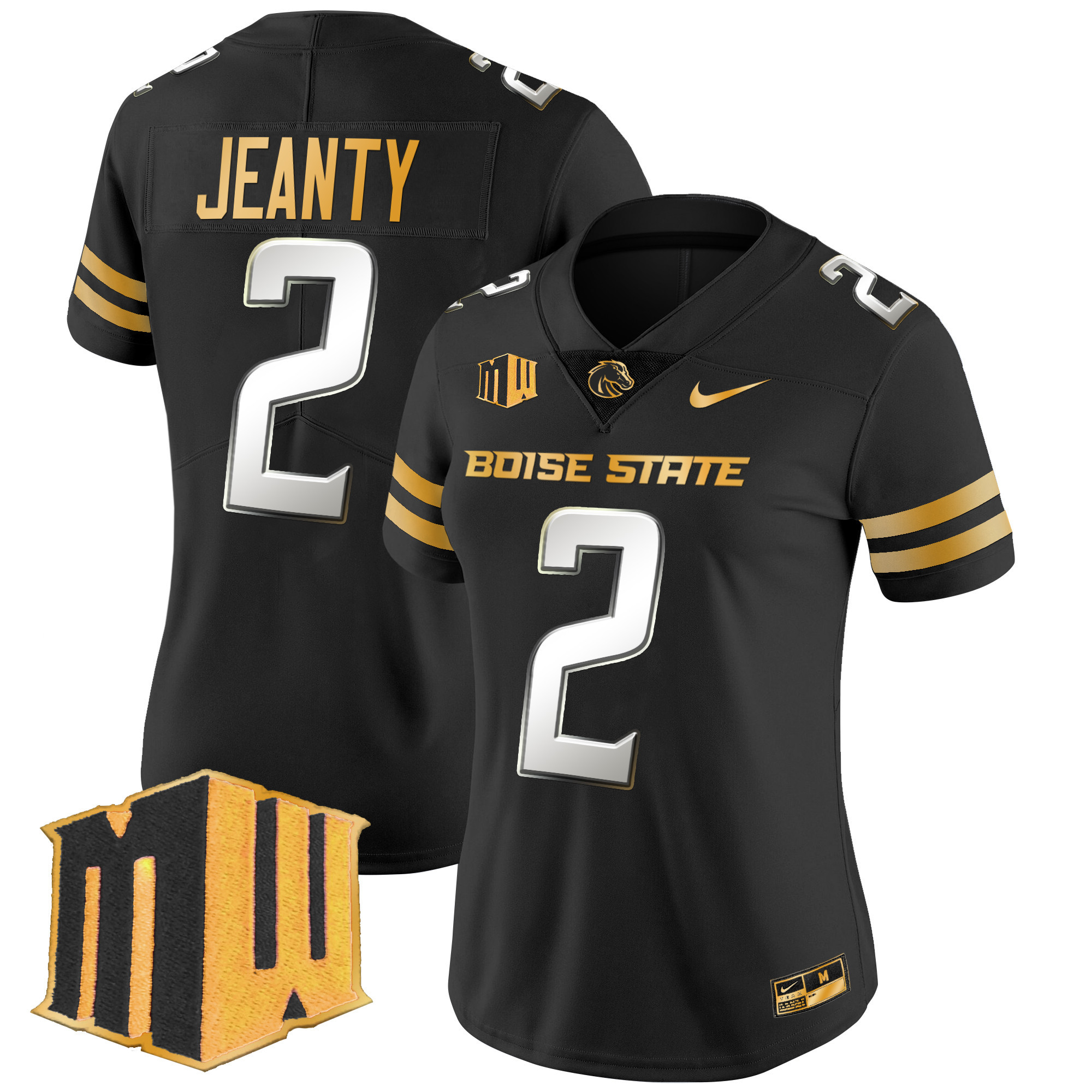 Women's Boise State Broncos 2024 Gold Vapor Limited Jersey All Stitched