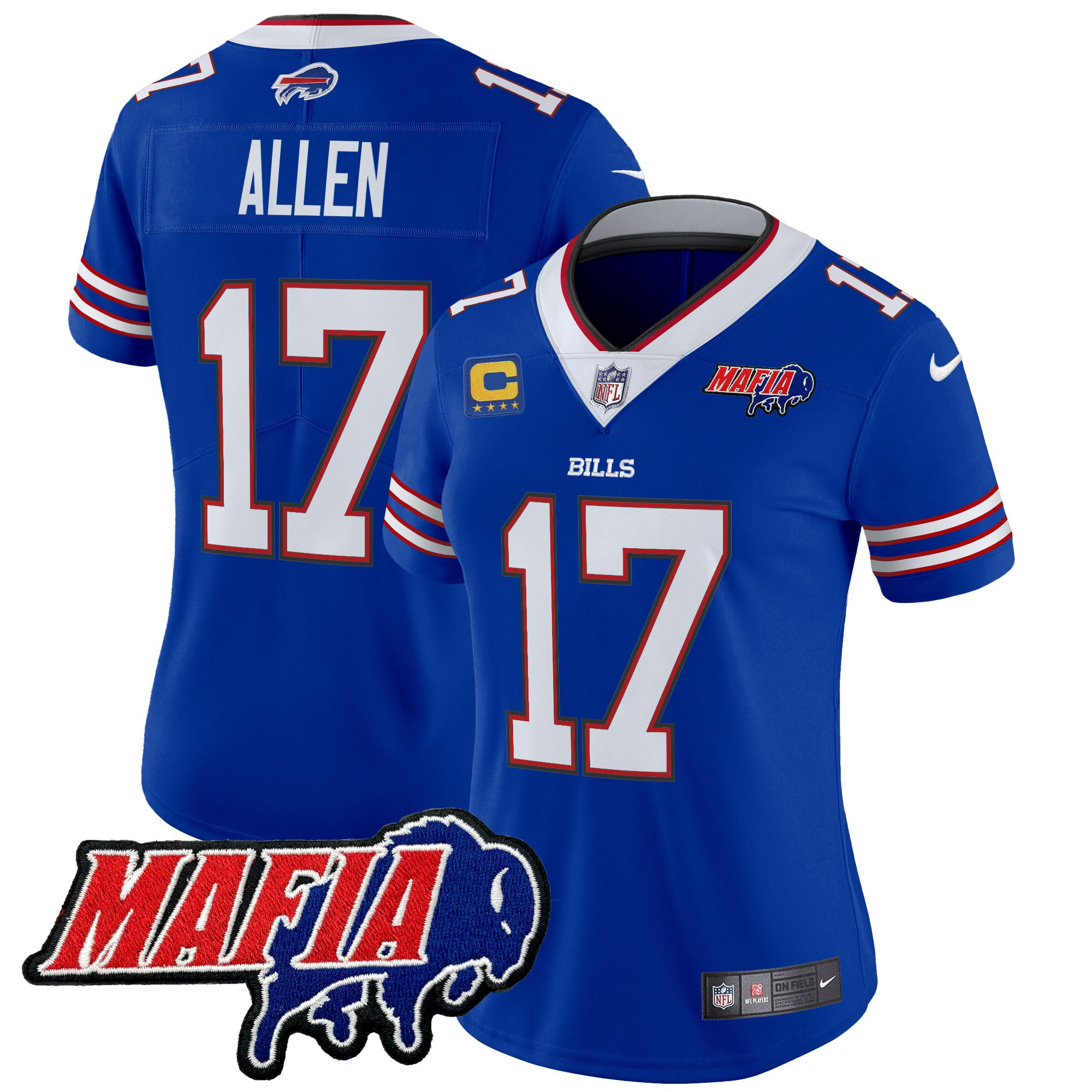 Womens Buffalo Bills 2025 Bills Mafia Patch Vapor Limited Jersey  All Stitched