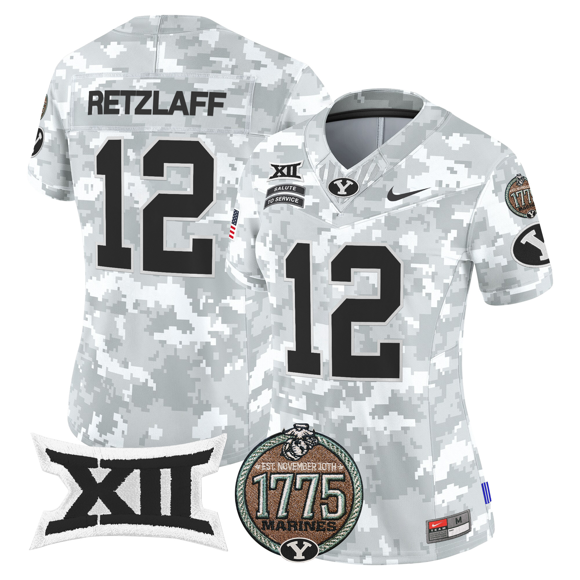 Women's BYU Cougars 2024 Salute to Service Establishment Year Patch Vapor Limited Jersey All Stitched