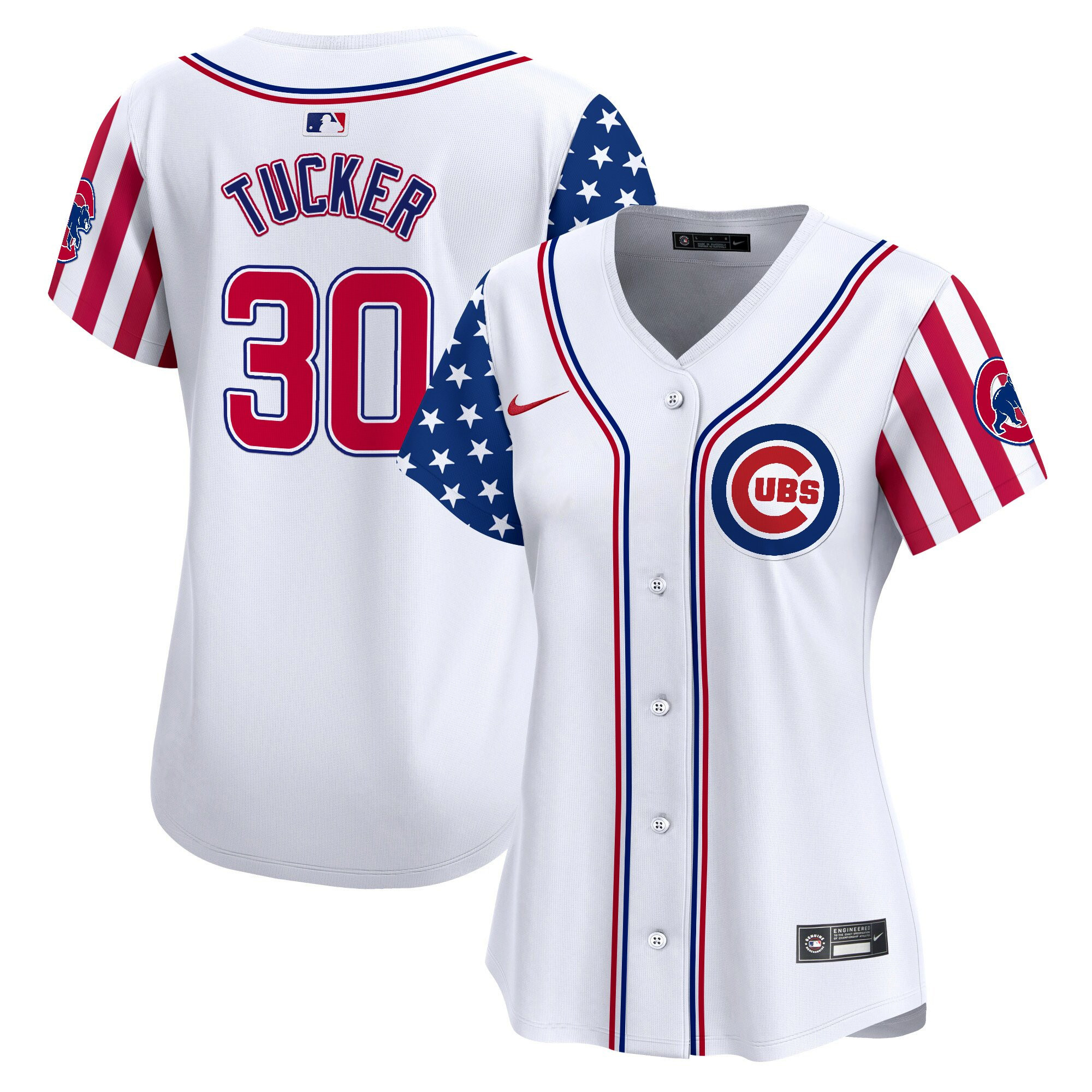 Womens Chicago Cubs 2025 Independence Day Vapor Premier Limited Jersey  All Stitched