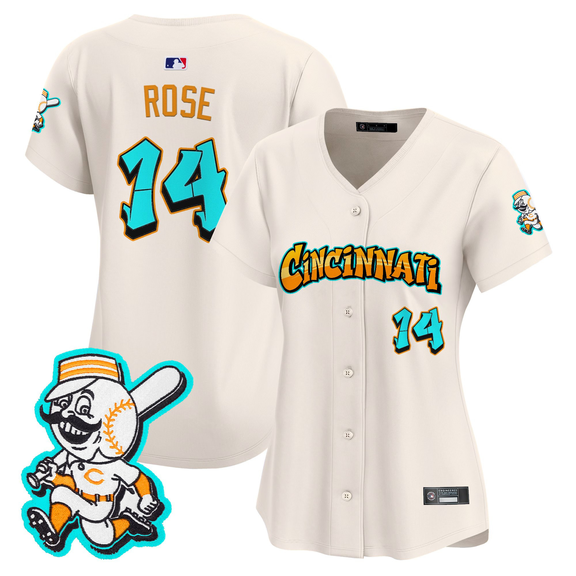 Womens Cincinnati Reds Graffiti Queen City Edition Vapor Premier Limited Jersey  All Stitched