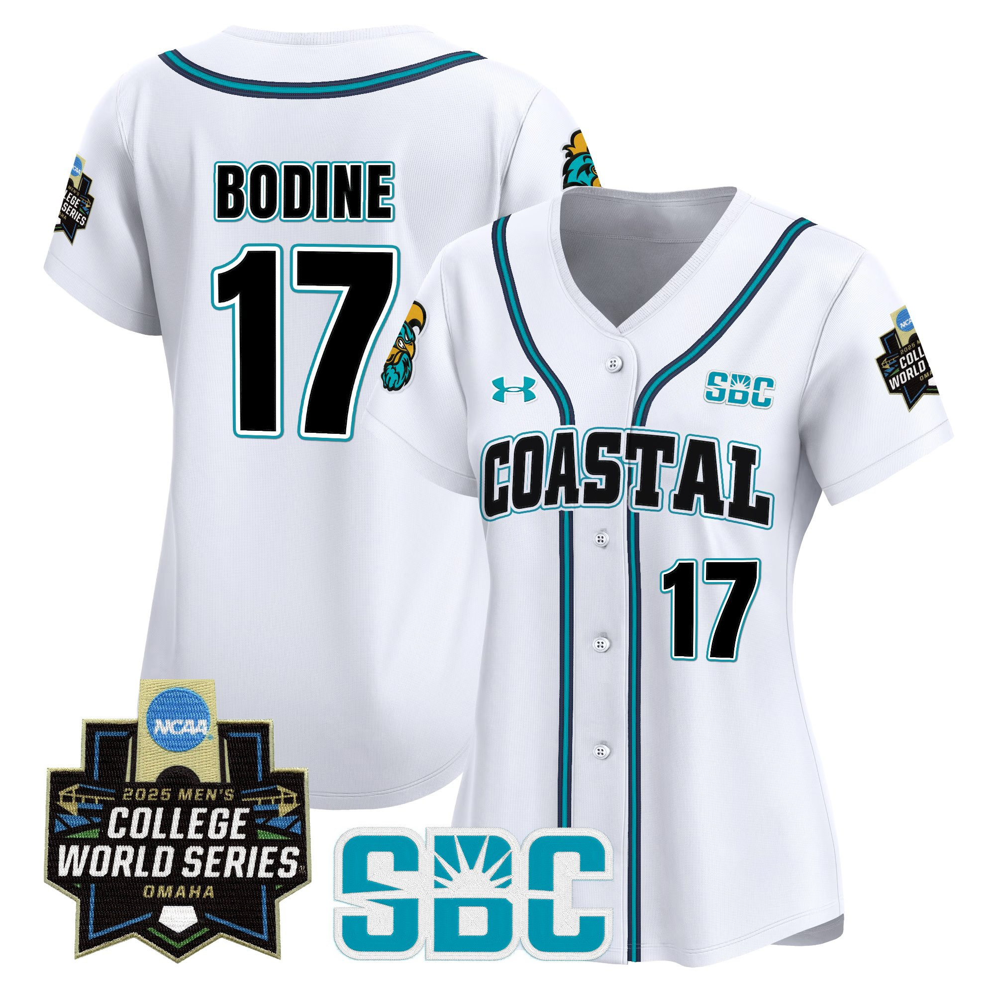 Womens Coastal Carolina Chanticleers 2025 World Series Vapor Premier Limited Jersey  All Stitched