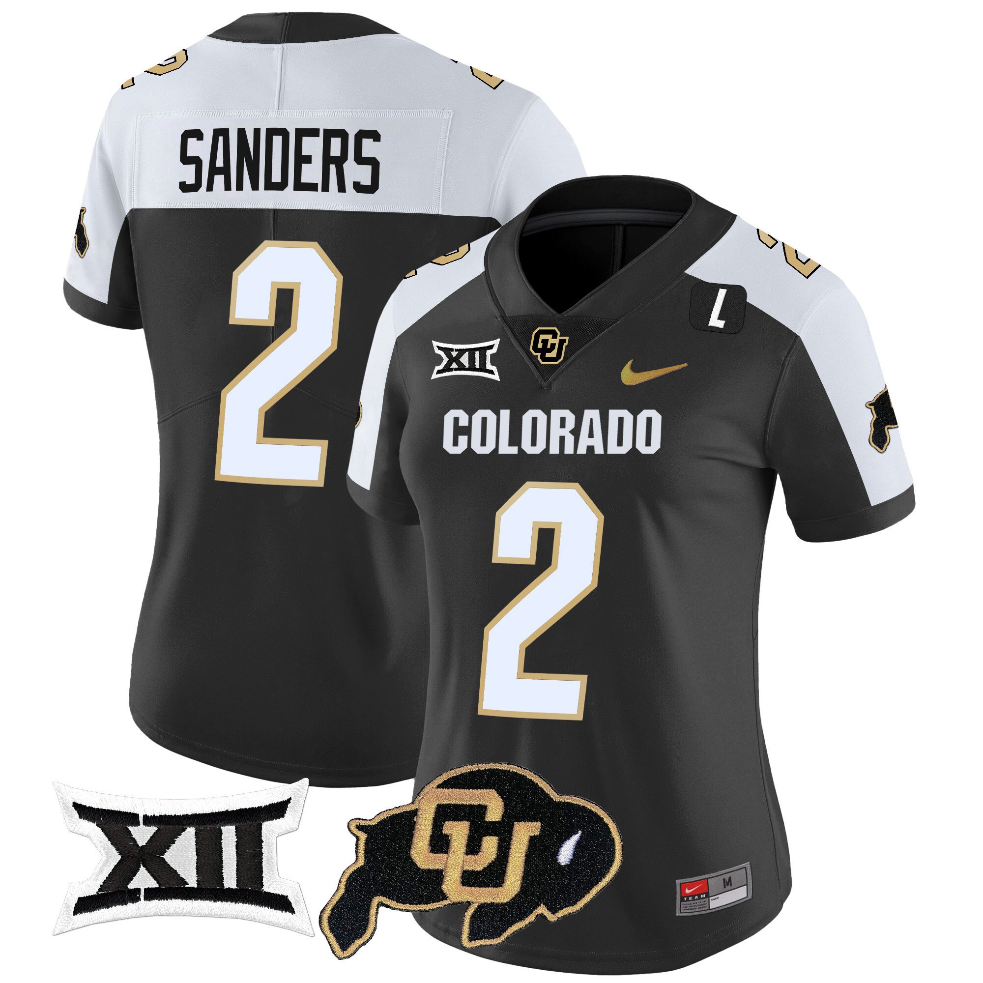 Women's Colorado Buffaloes Vapor Limited Jersey V2 Big 12 XII Patch All Stitched