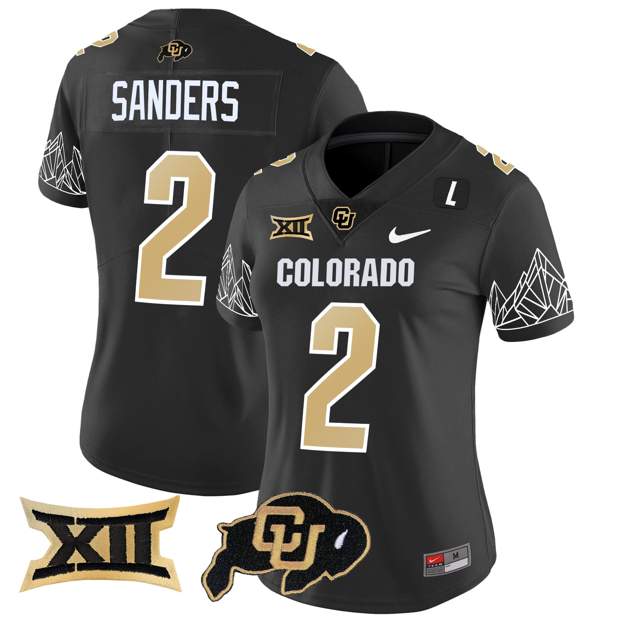 Women's Colorado Buffaloes Vapor Limited Jersey V3 Big 12 XII Patch All Stitched