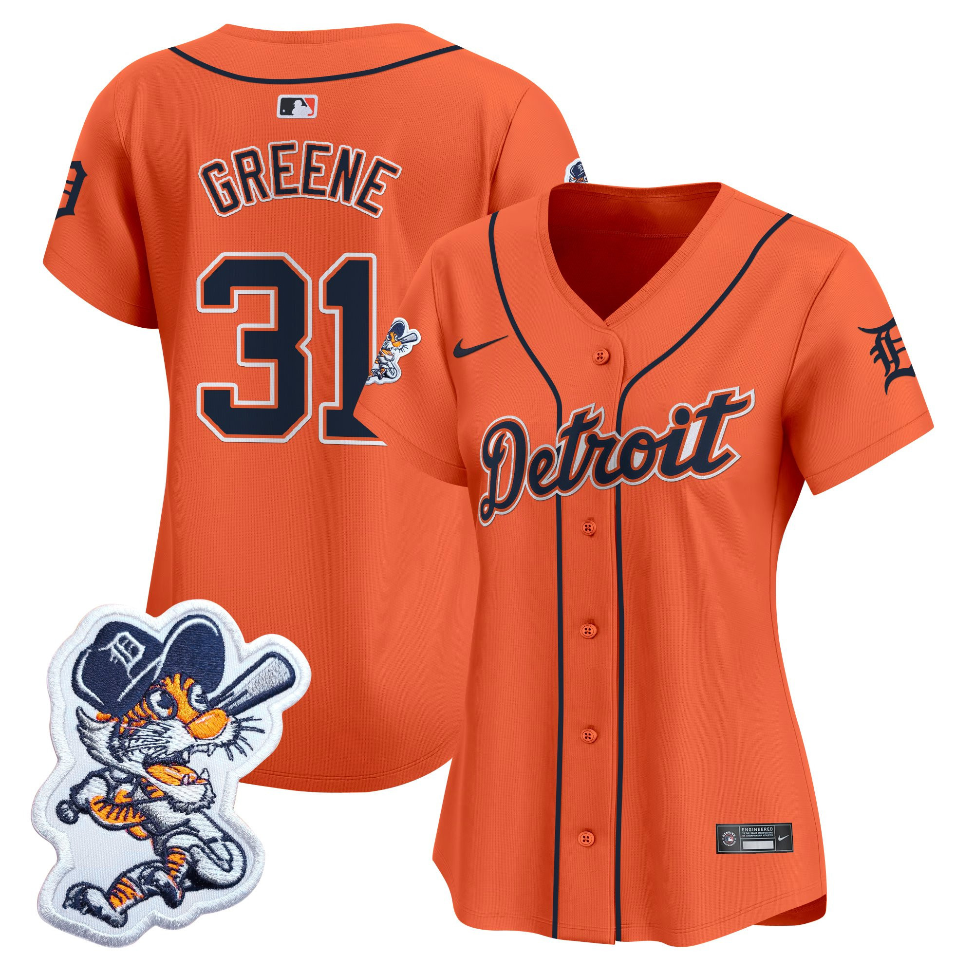 Womens Detroit Tigers Paws Patch Vapor Premier Limited Jersey  All Stitched