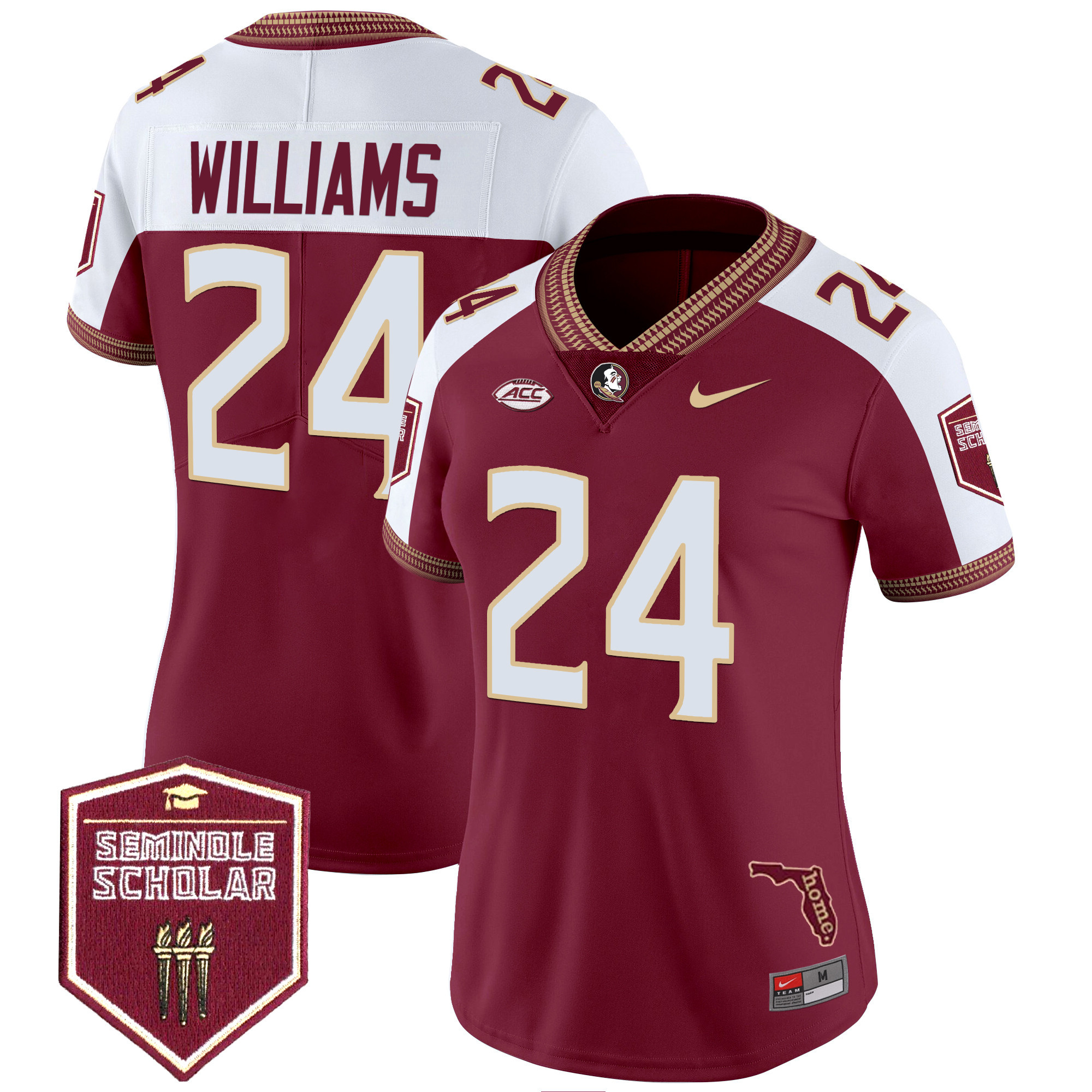 Women's Florida State Seminoles 2024 Seminole Scholar Patch Vapor Limited Jersey All Stitched