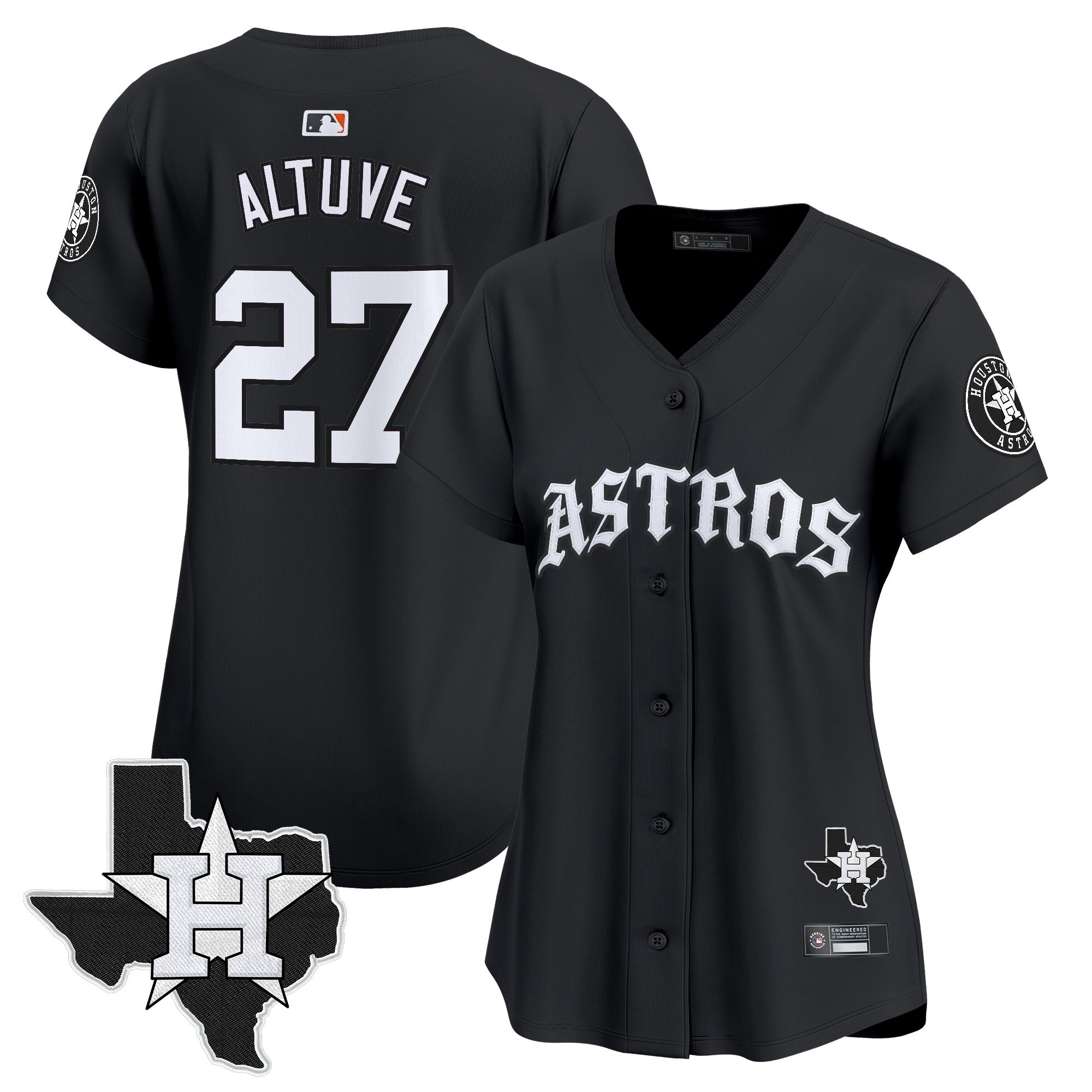 Womens Houston Astros Old English Edition Vapor Premier Limited Jersey  All Stitched