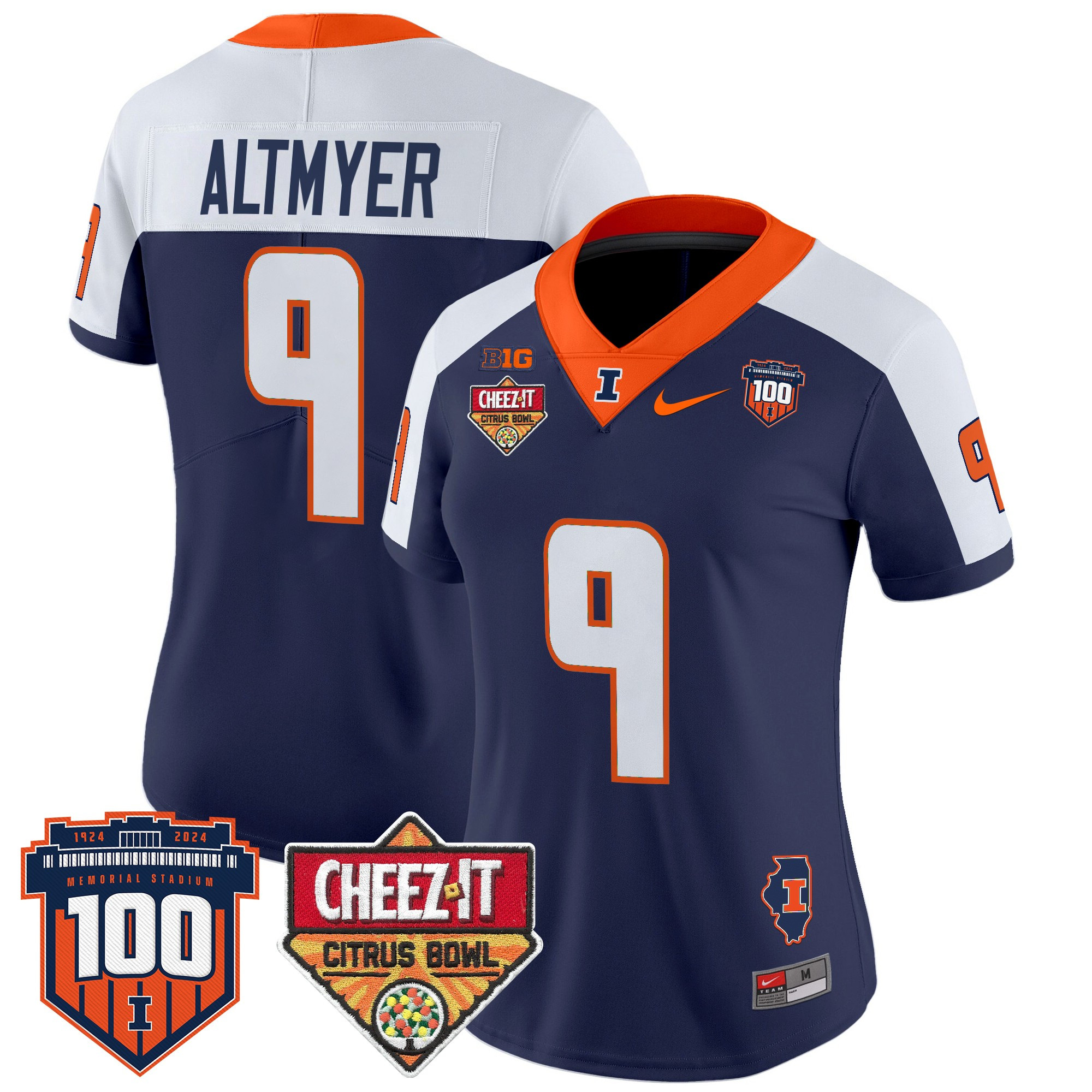 Women's Illinois Fighting Illini 2025 Cheez-It Citrus Bowl Patch Vapor Limited Jersey All Stitched