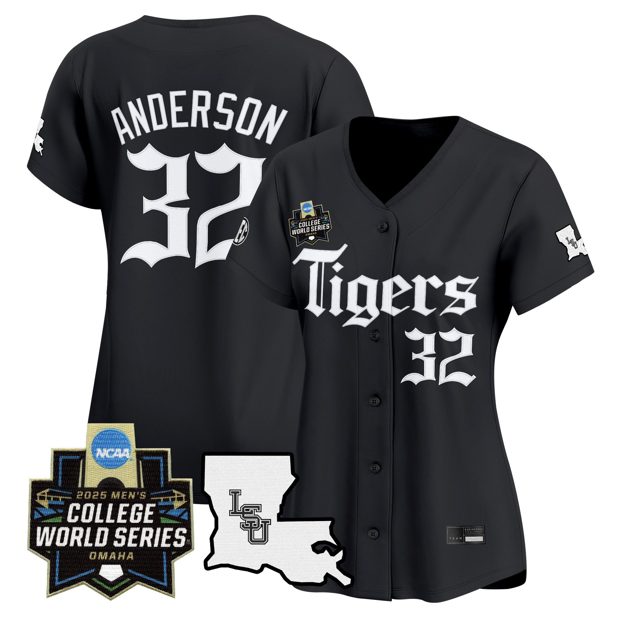 Womens LSU Tigers 2025 World Series Gothic Geaux Edition Vapor Premier Limited Jersey  All Stitched