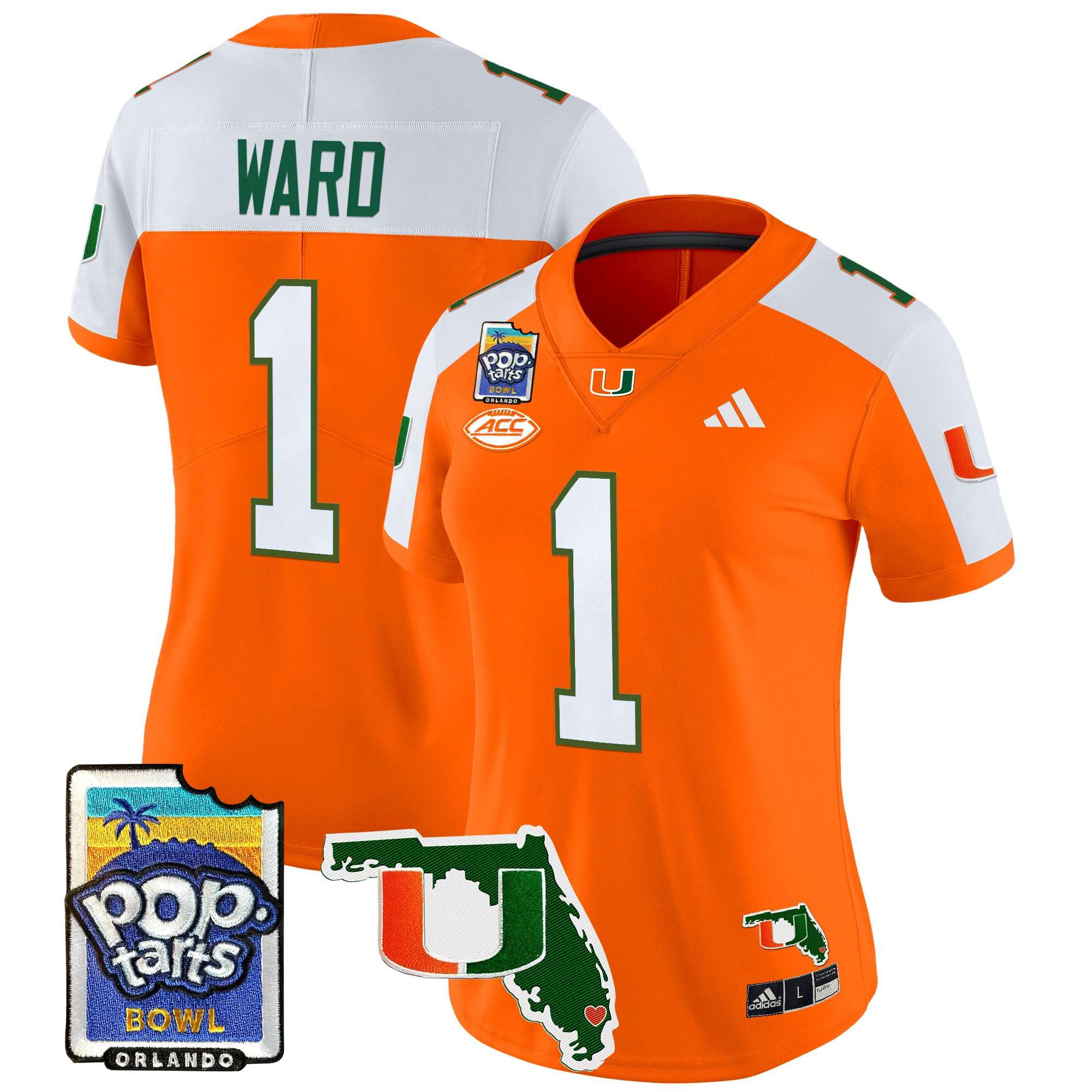 Women's Miami Hurricanes 2025 PopTarts Bowl Patch Vapor Limited Jersey All Stitched