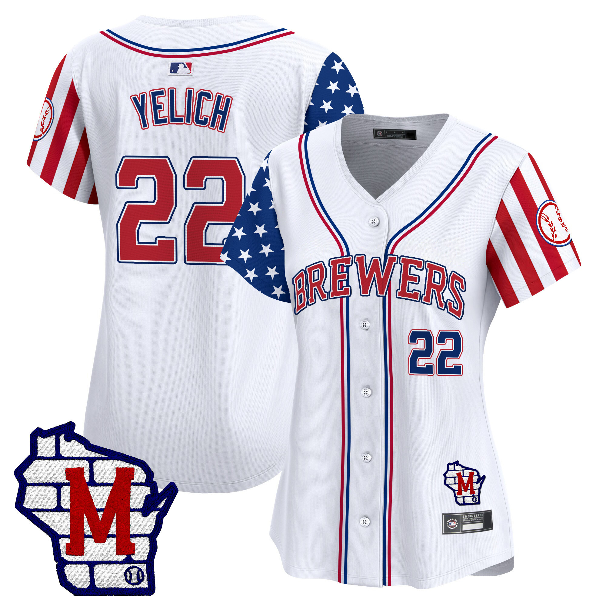 Womens Milwaukee Brewers 2025 Independence Day Vapor Premier Limited Jersey  All Stitched