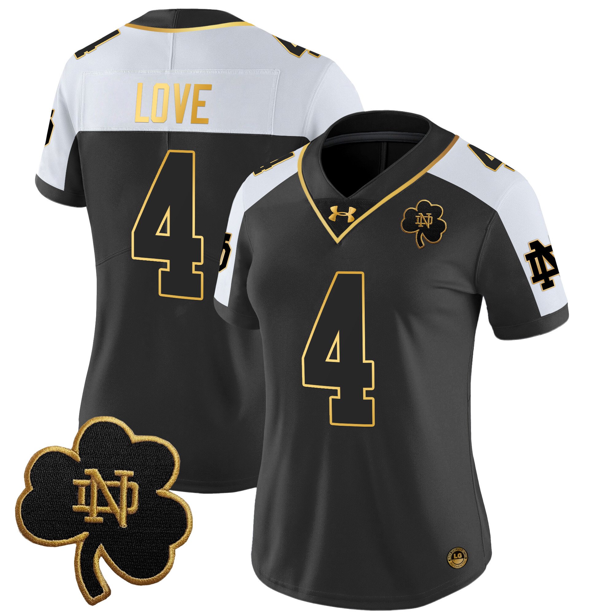 Women's Notre Dame Fighting Irish 2024 Gold Vapor Limited Jersey All Stitched