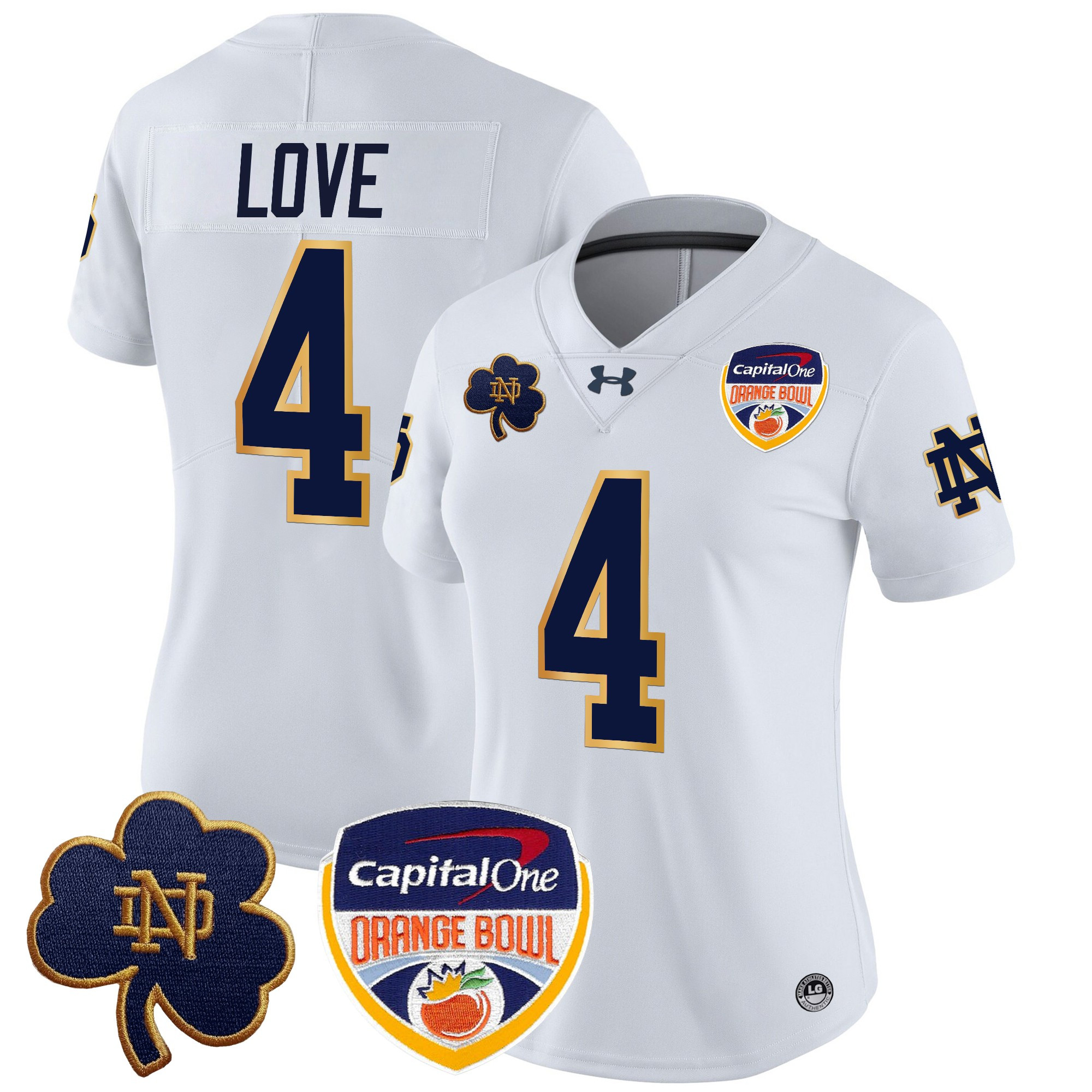 Women's Notre Dame Fighting Irish 2024 Orange Bowl Patch Vapor Limited Jersey All Stitched