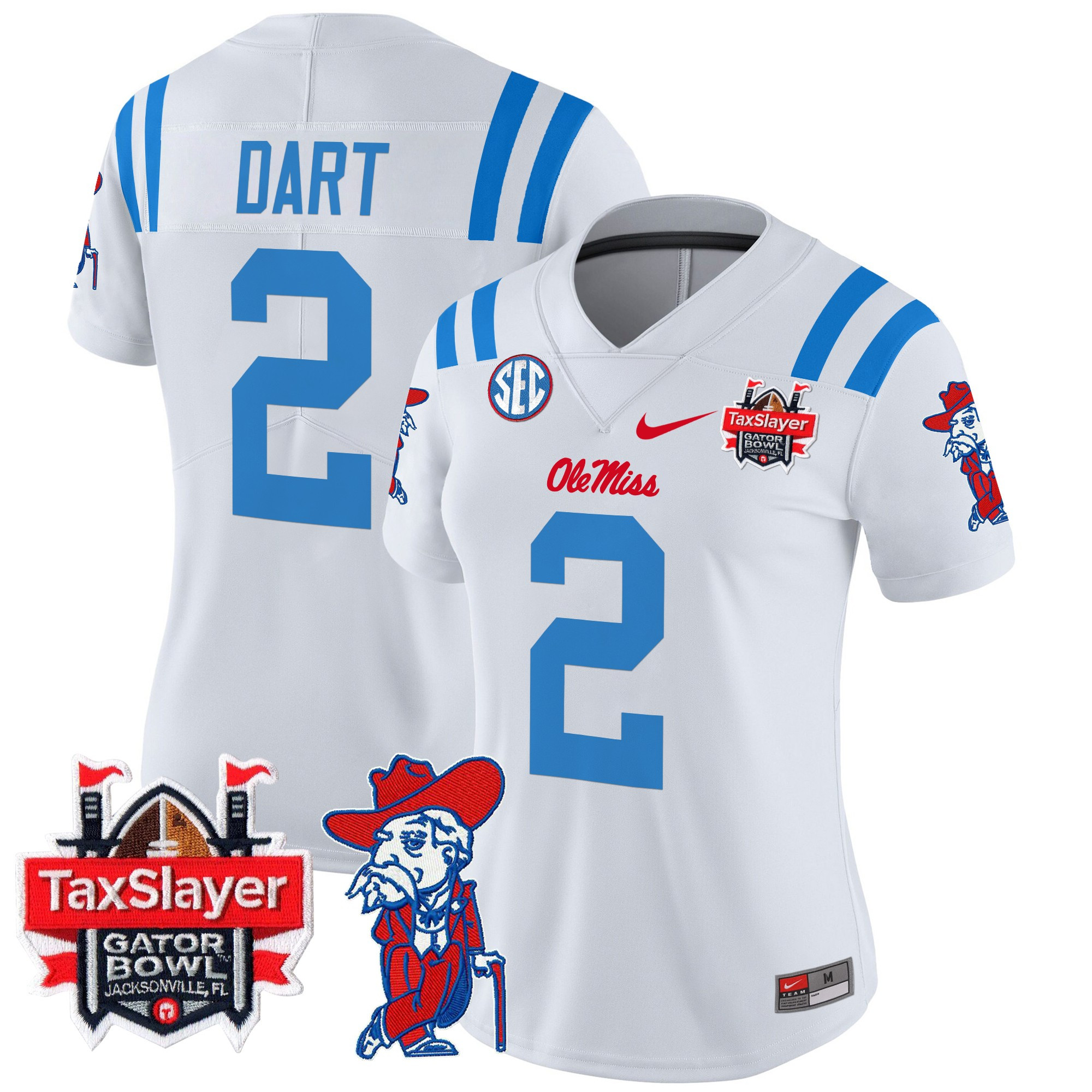 Women's Ole Miss Rebels 2024 Gator Bowl Patch Vapor Limited Jersey All Stitched