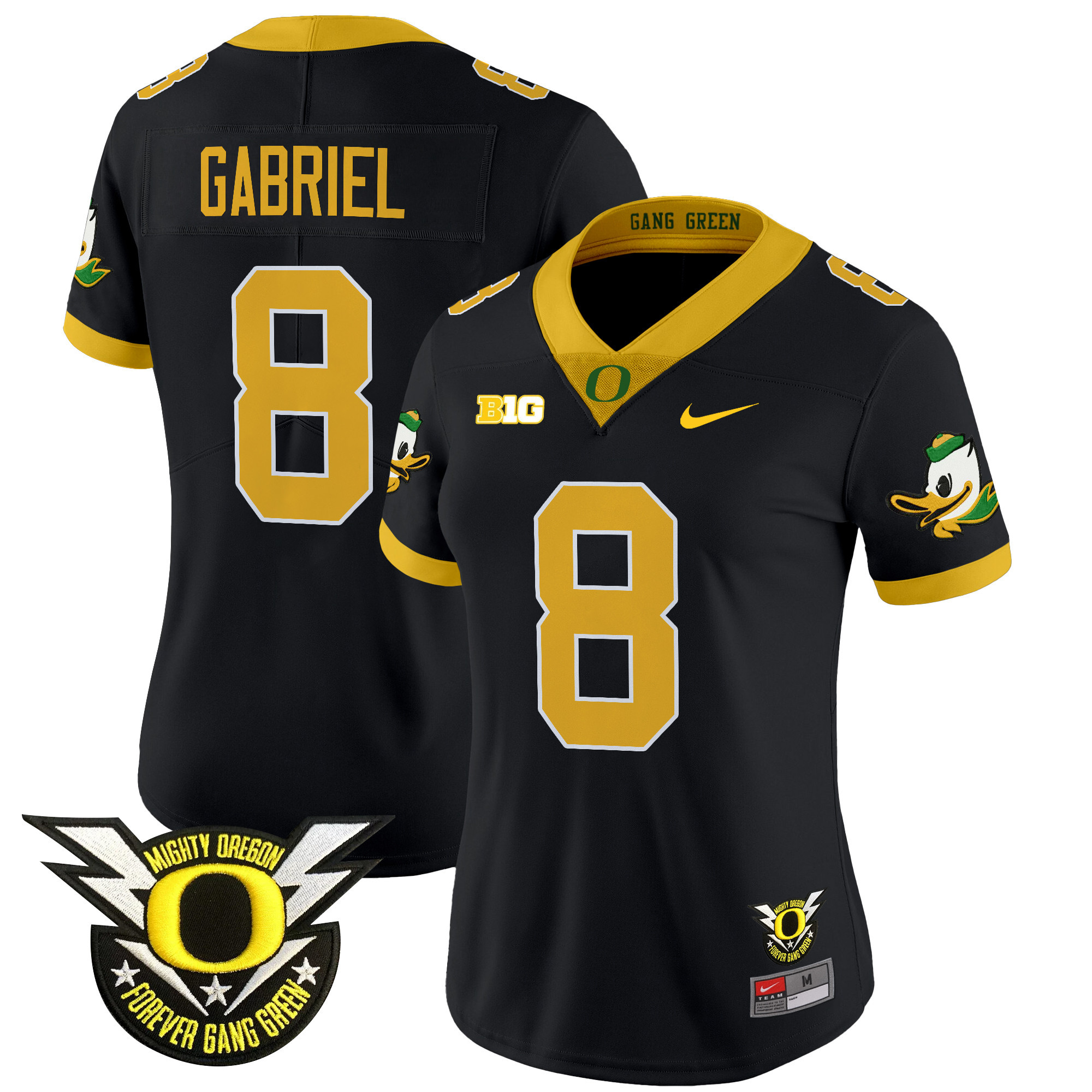 Women's Oregon Ducks 2024 Forever Gang Green & BIG Patch Vapor Limited Jersey All Stitched