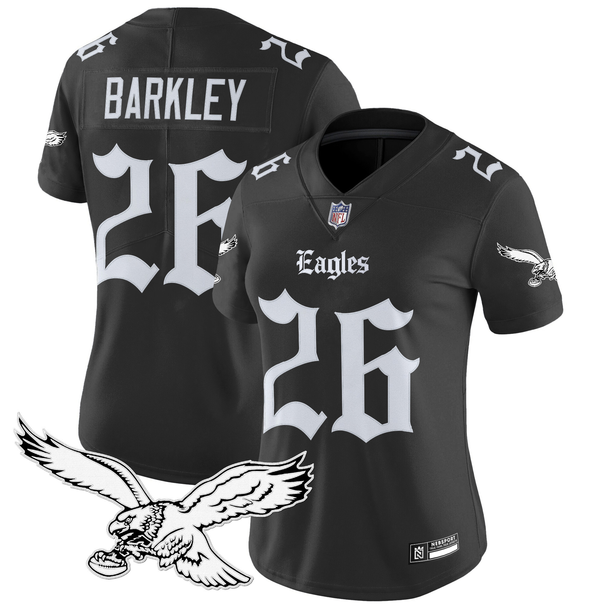Womens Philadelphia Eagles Gothic Philly Edition Vapor Limited Jersey  All Stitched