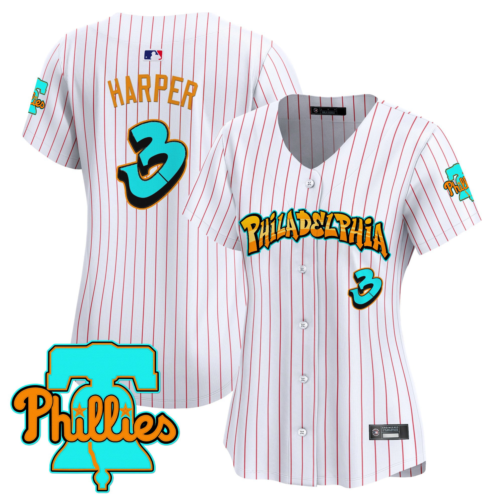 Womens Philadelphia Phillies Graffiti Broad Street Edition Vapor Premier Limited Jersey  All Stitched