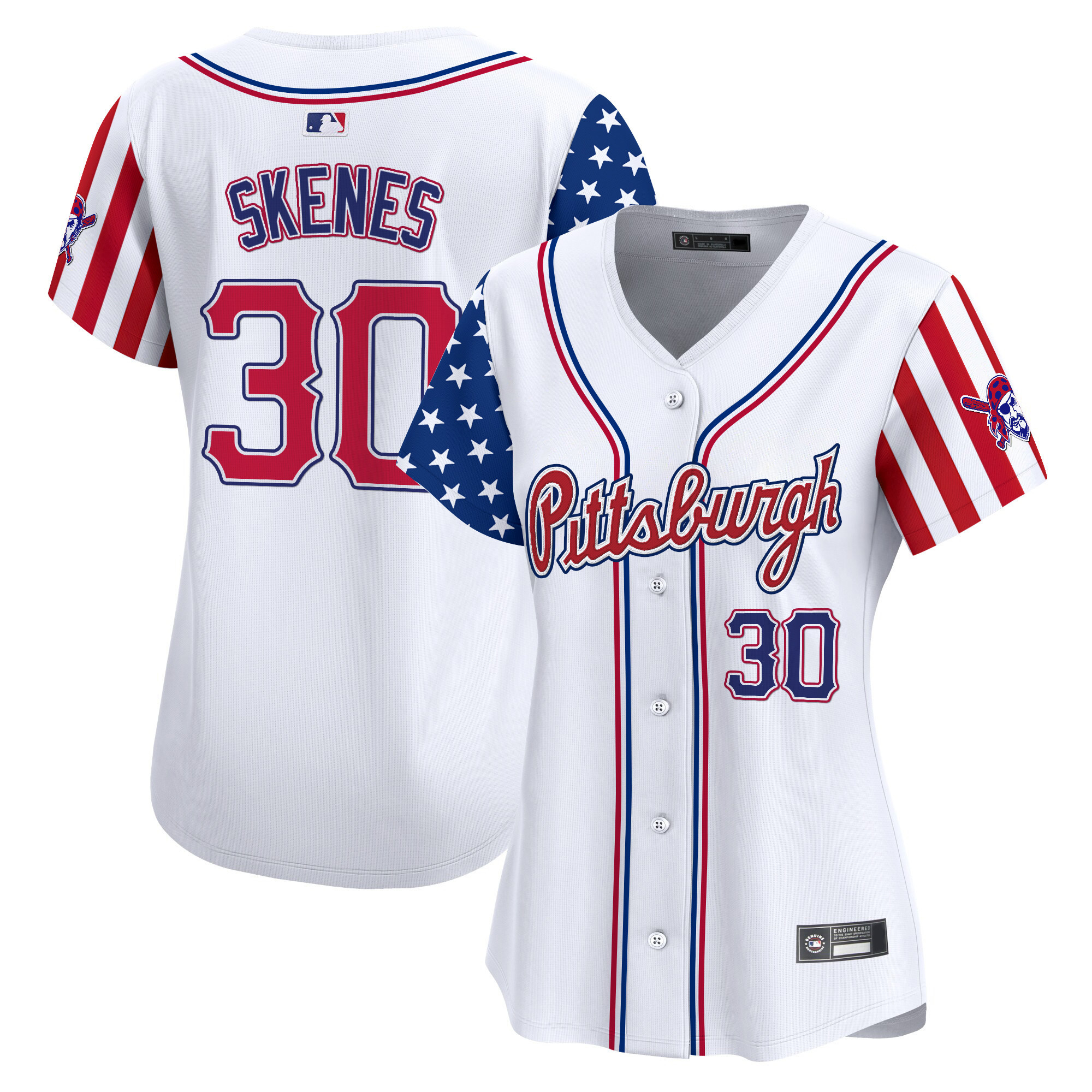Womens Pittsburgh Pirates 2025 Independence Day Vapor Premier Limited Jersey  All Stitched