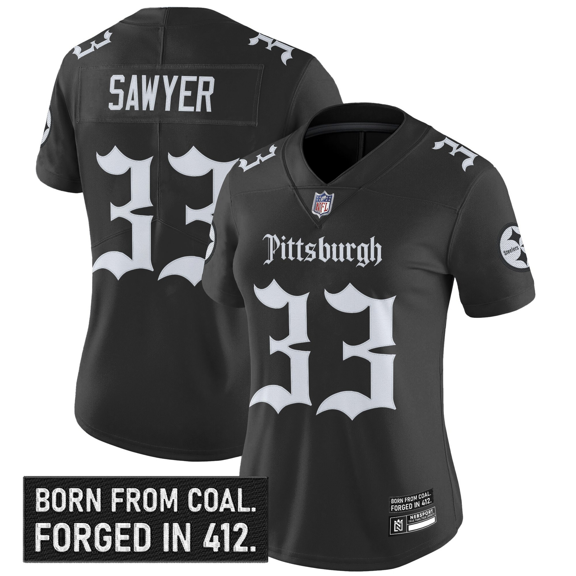 Womens Pittsburgh Steelers Gothic Steel City Edition Vapor Limited Jersey  All Stitched