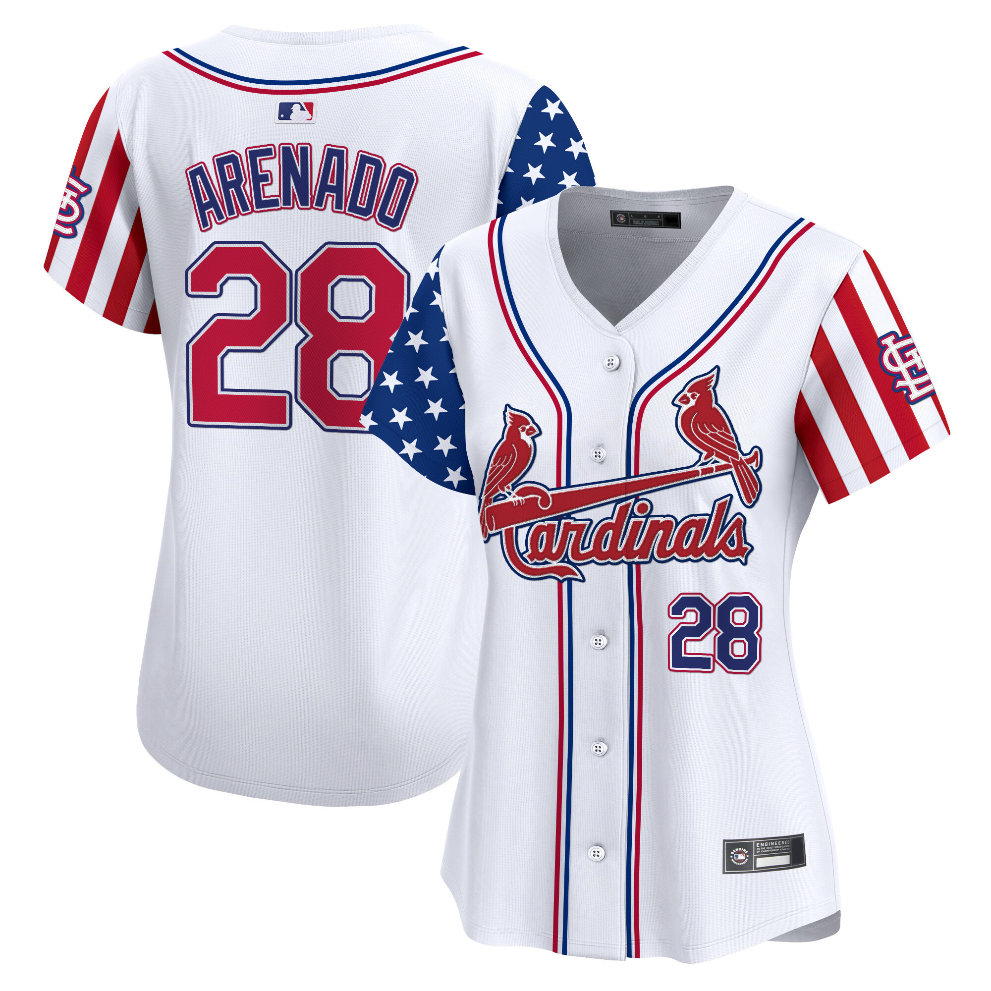 Womens St. Louis Cardinals 2025 Independence Day Vapor Premier Limited Jersey V2  All Stitched