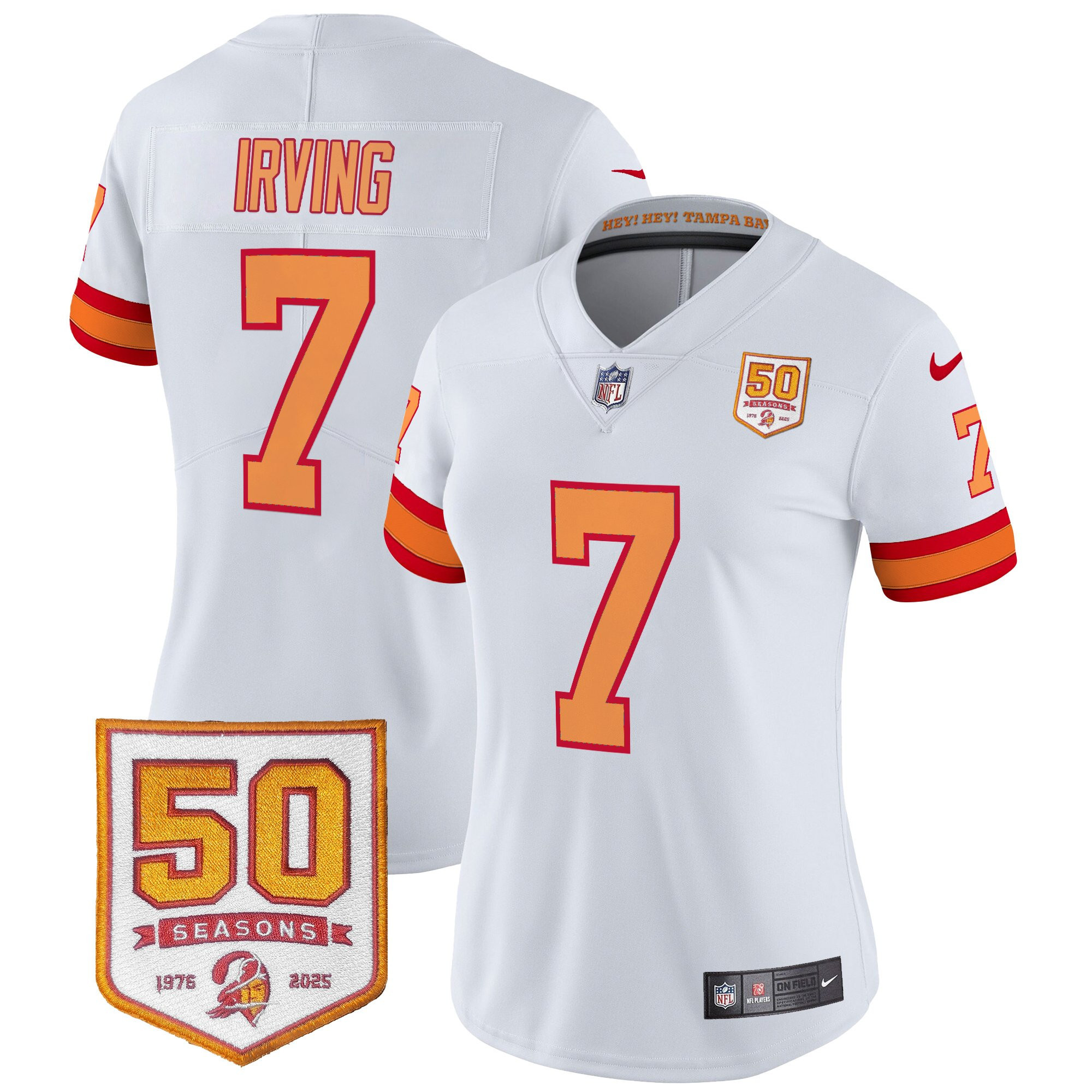 Womens Tampa Bay Buccaneers Throwback 50th Season Patch Vapor Limited Jersey  All Stitched