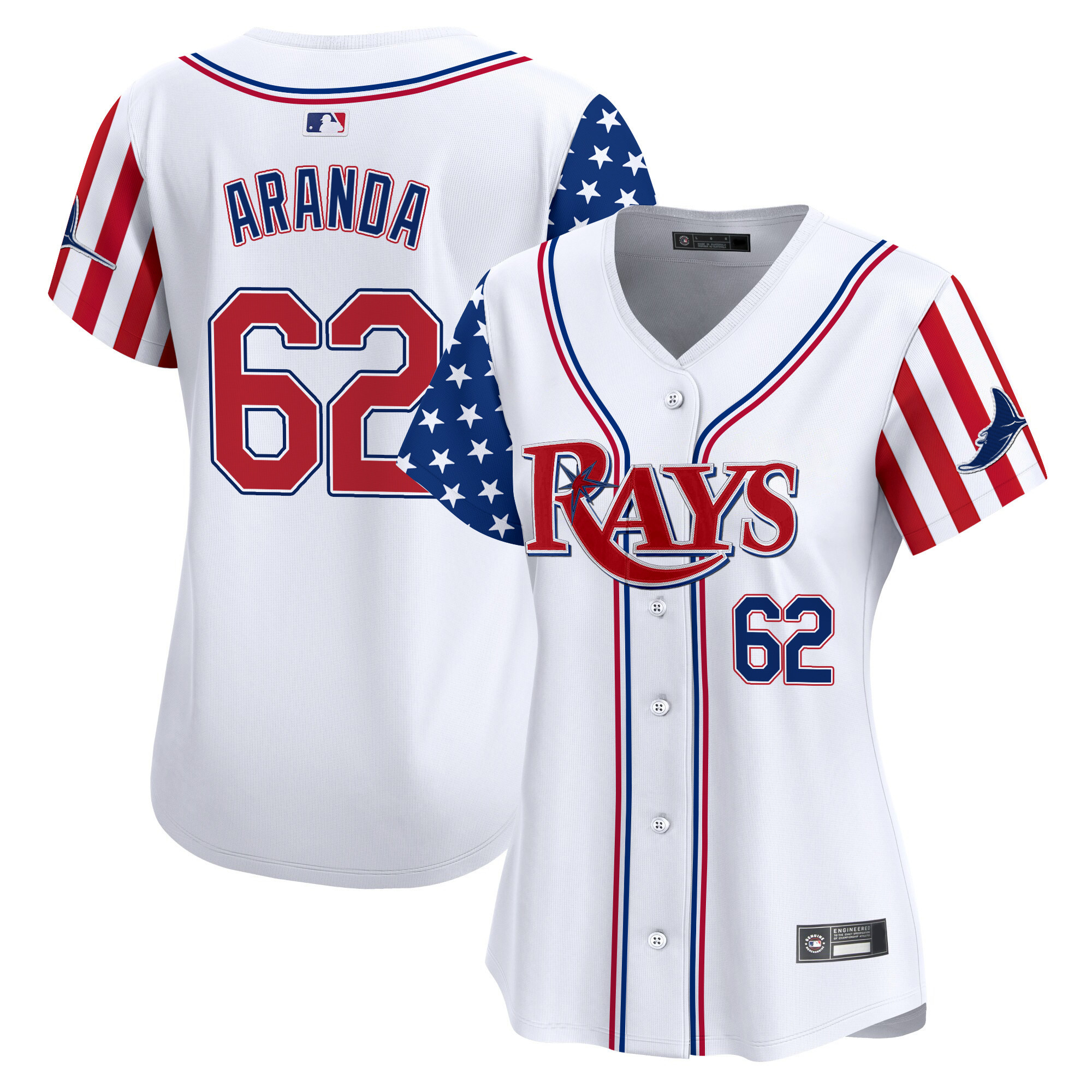 Womens Tampa Bay Rays 2025 Independence Day Vapor Premier Limited Jersey  All Stitched