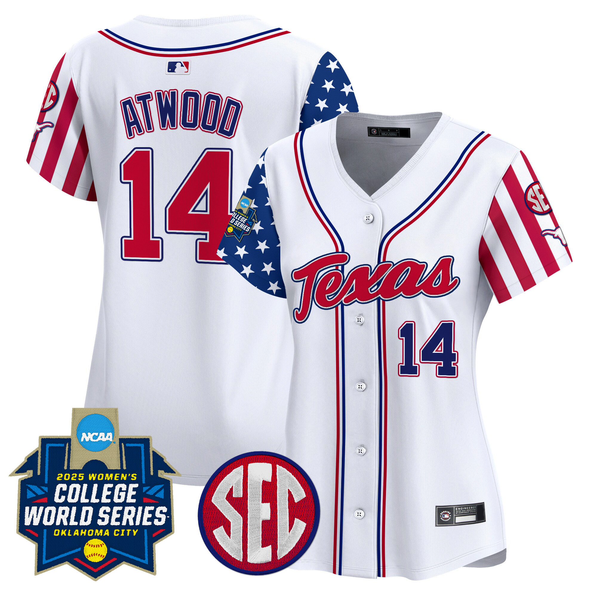 Womens Texas Longhorns Softball 2025 Independence Day Vapor Premier Limited Jersey  All Stitched