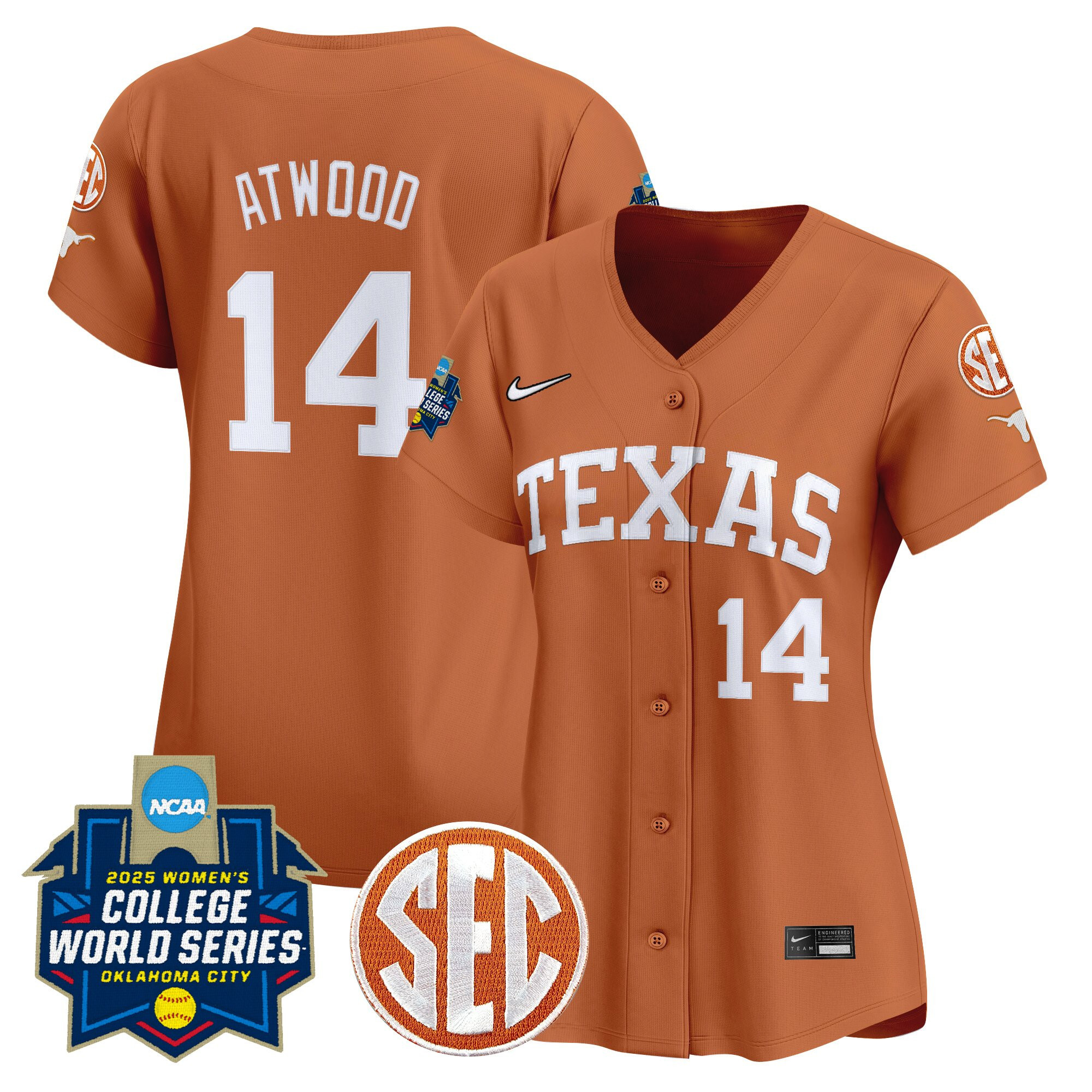 Womens Texas Longhorns Softball 2025 World Series (WCWS) Vapor Premier Limited Jersey  All Stitched