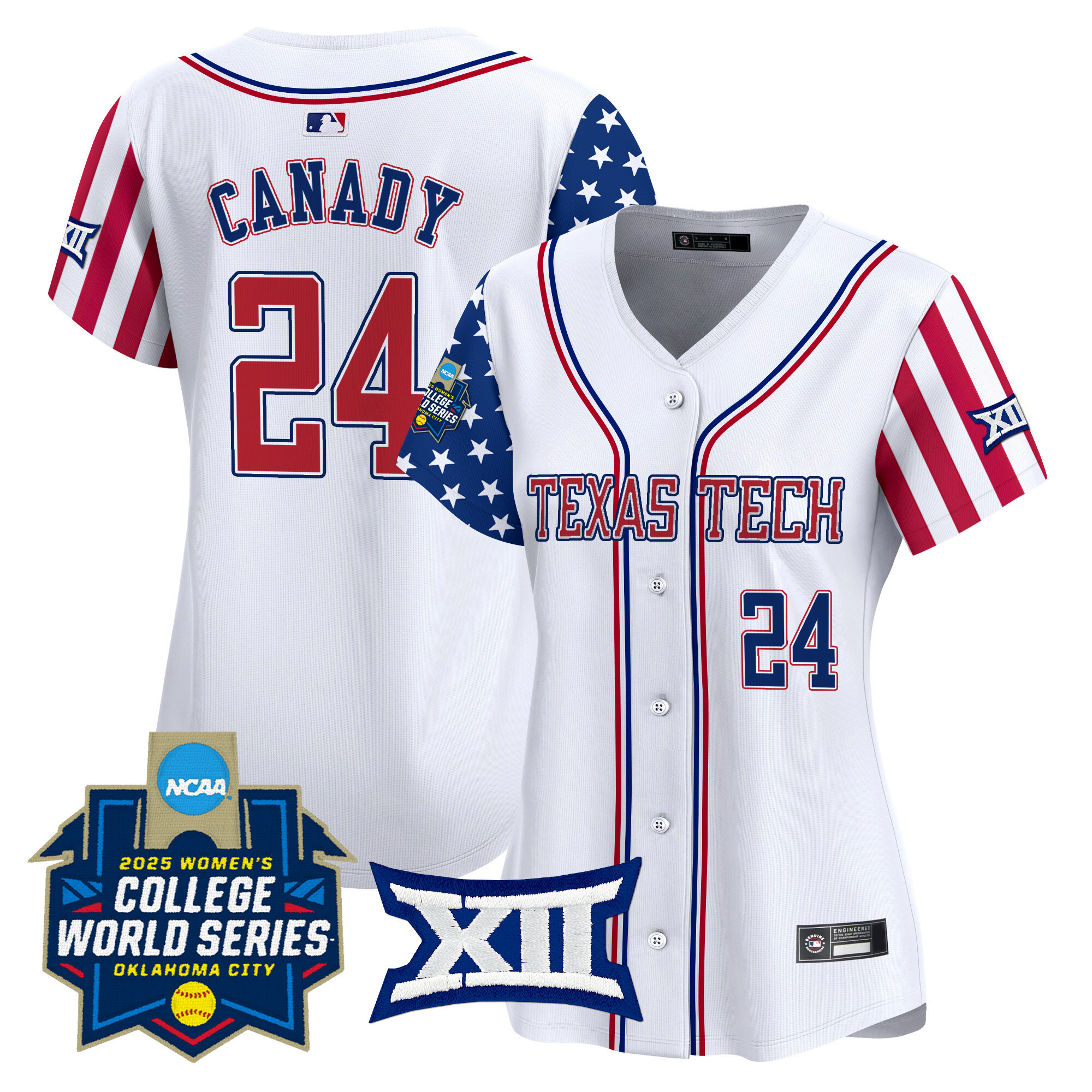 Womens Texas Tech Red Raiders Softball 2025 Independence Day Vapor Premier Limited Jersey  All Stitched