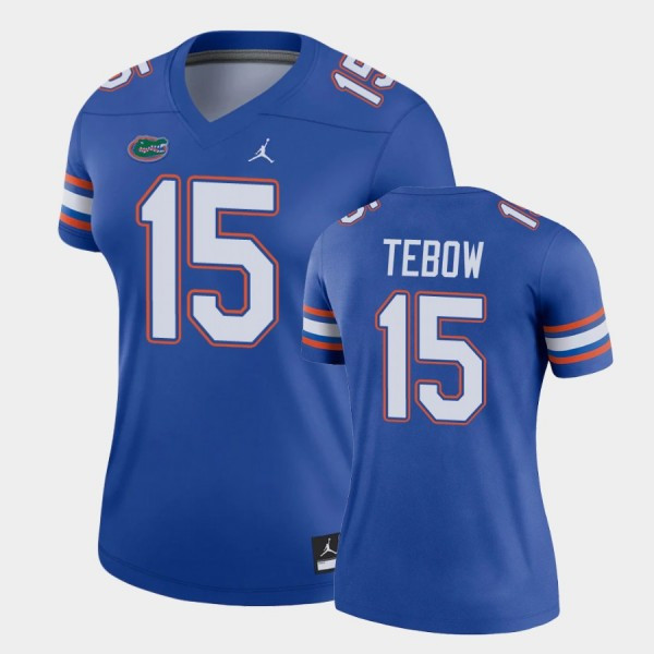 Women's Tim Tebow #15 Florida Gators College Football Royal Legend Vapor Limited Jersey All Stitched