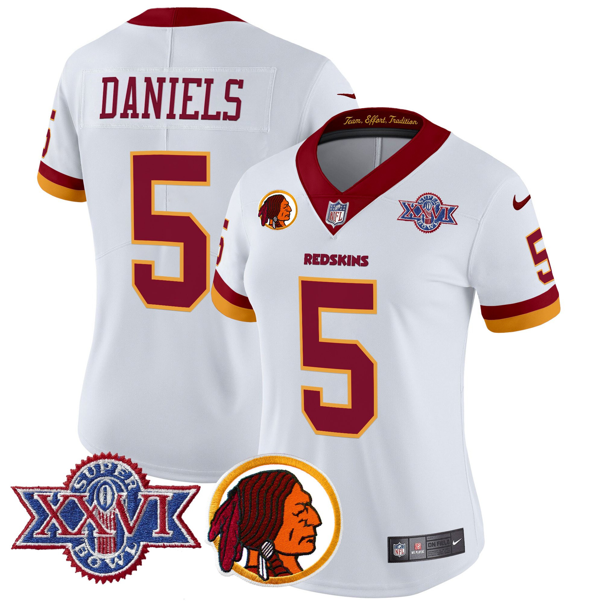Womens Washington Redskins Throwback 1992 Super Bowl XXVI Patch Vapor Limited Jersey V2  All Stitched