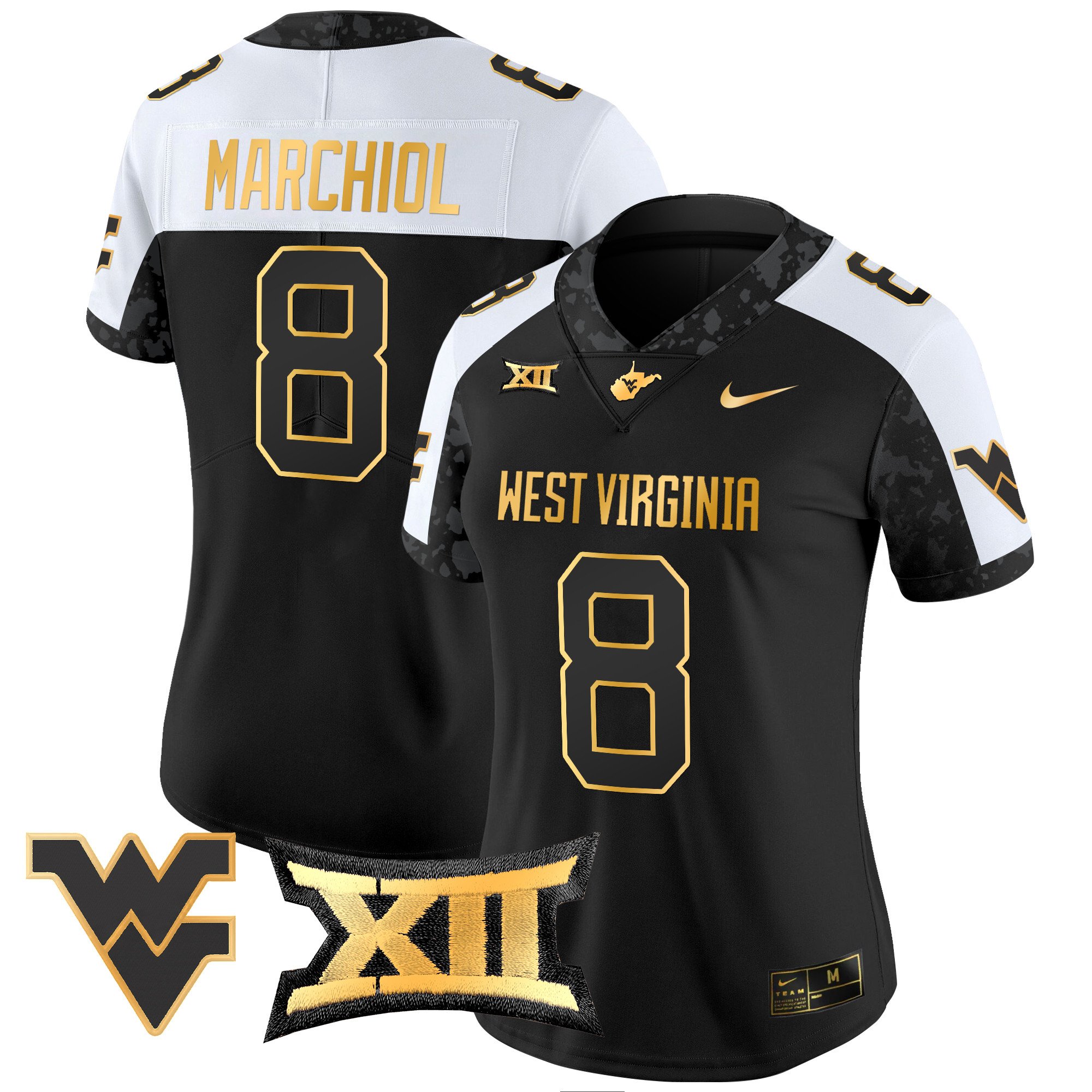 Women's West Virginia Mountaineers 2024 Gold Vapor Limited Jersey All Stitched