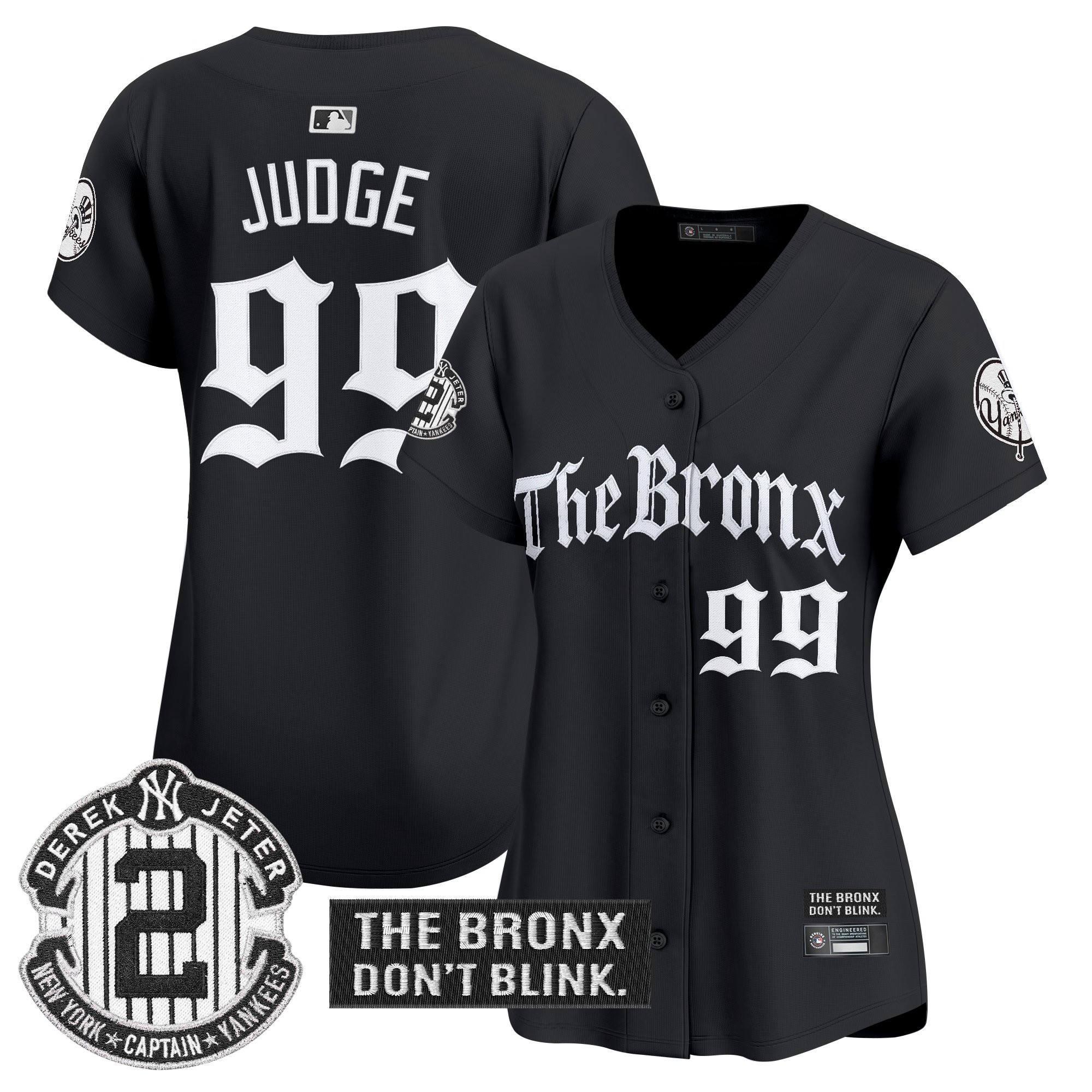 Womens Yankees The Bronx  Gothic Ink Drop Edition Vapor Premier Limited Jersey  All Stitched
