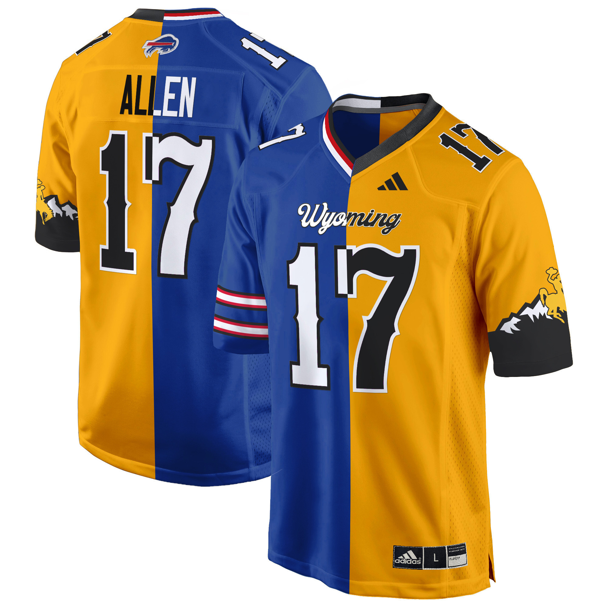 Wyoming Cowboys Split Game Jersey All Stitched