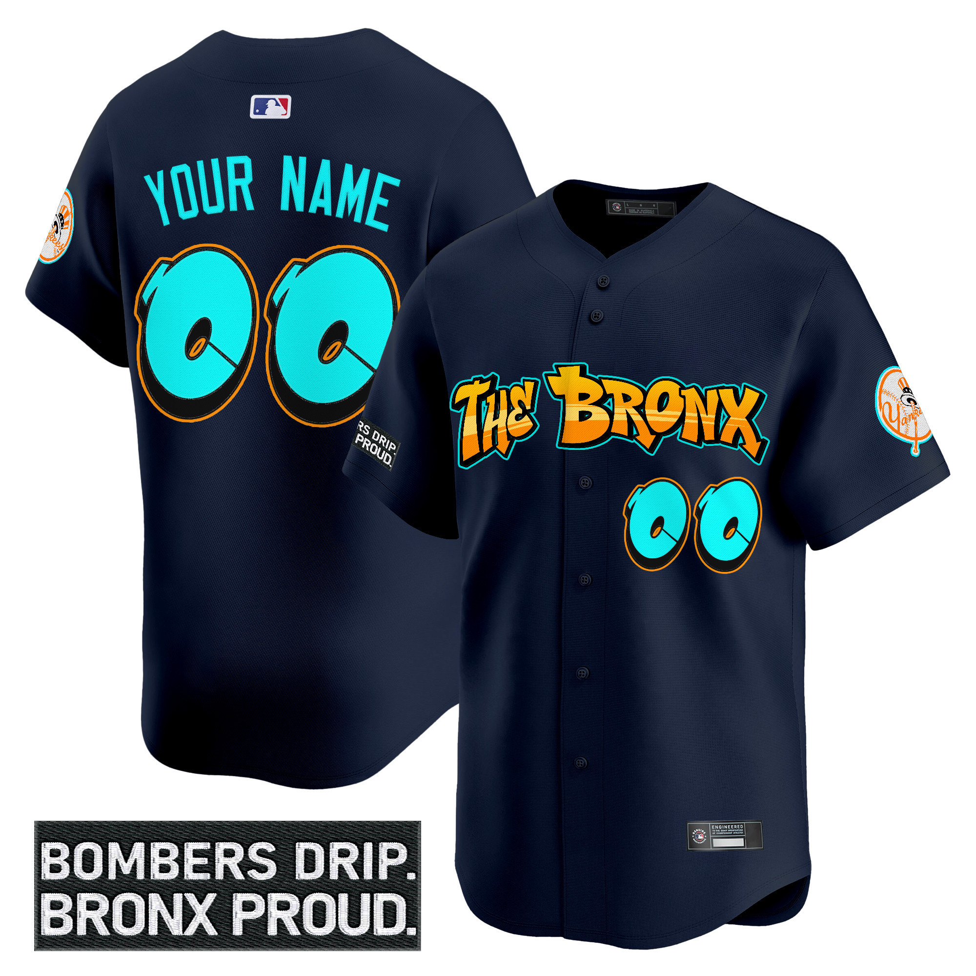 Yankees Graffiti Bronx Bombers Edition Vapor Premier Limited Custom Jersey  All Stitched