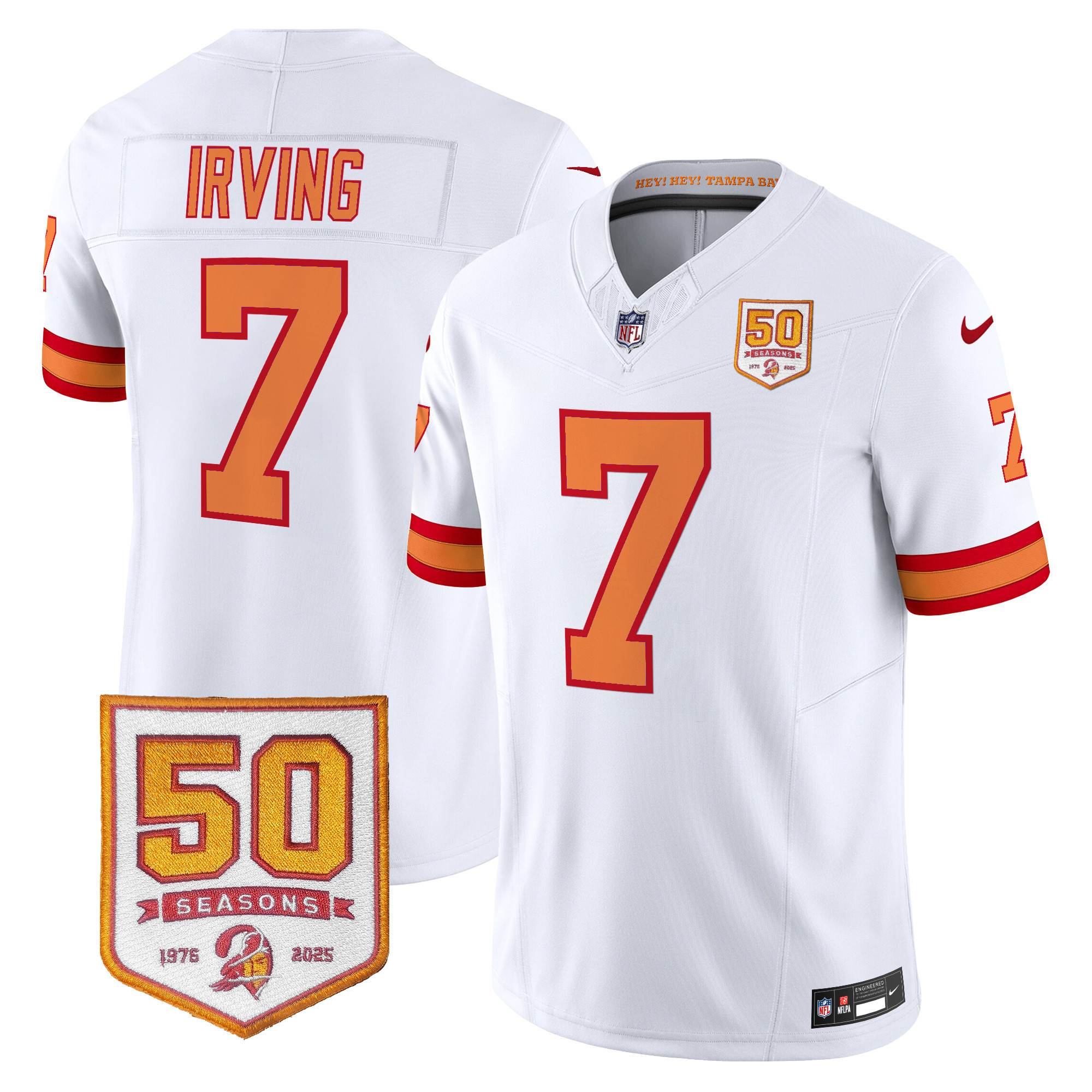 Youths Bucky Irving Tampa Bay Buccaneers Throwback 50th Season Patch Vapor Limited Jersey  All Stitched